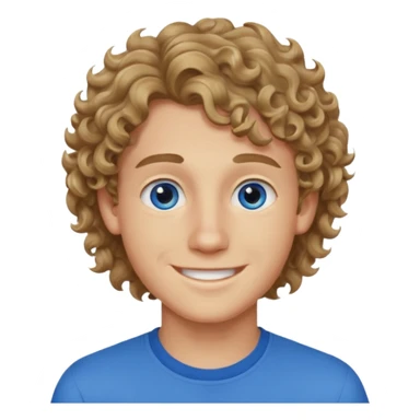 20 year old boy with wavy-curly dark blonde hair and blue eyes  sticker