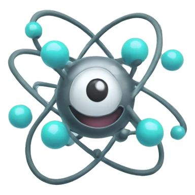 happy nuclear atom sticker