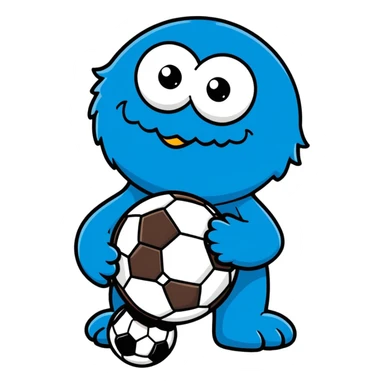 Cookie Monster with soccer ball sticker