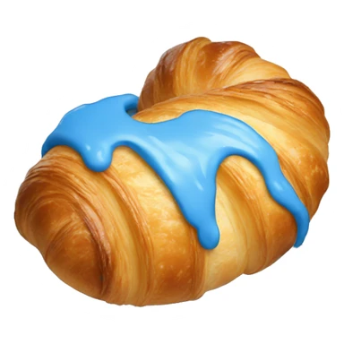 A croissant paint in blue  sticker