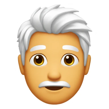 Apricot face with white hair sticker