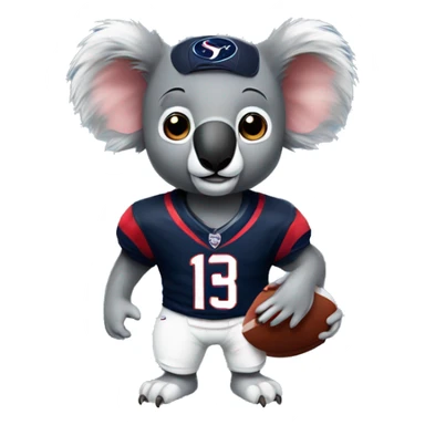 Koala in Houston Texans jersey sticker