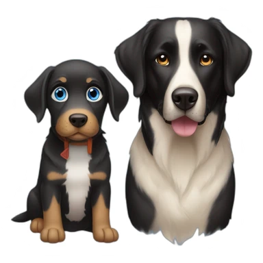 black labrador with a berger australien with blue eyes sticker