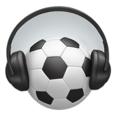 soccer ball with headphones sticker