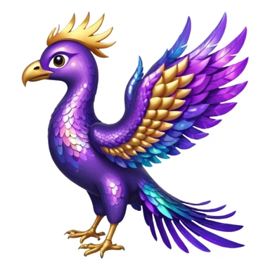 glitter purple phoenix sticker