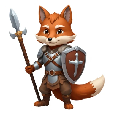 valorous Viking fox in Valhalla, detailed armor, heroic pose, glowing sky sticker