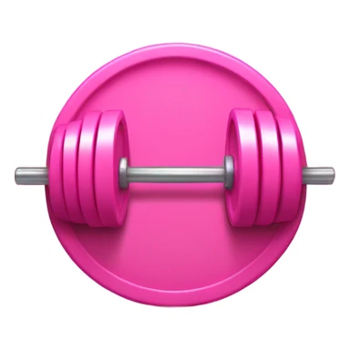 Barbell with 45 lb plates that are pink sticker