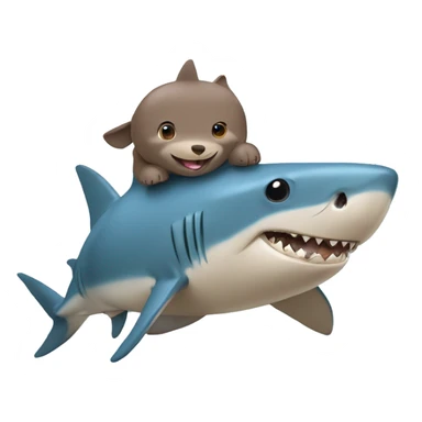 Blue Shark with a happy Capybara sitting on its back sticker