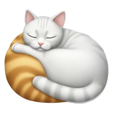 Cat curled up sleeping sticker