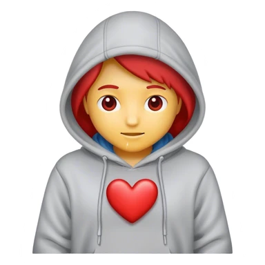 Heart wearing a hoodie sticker