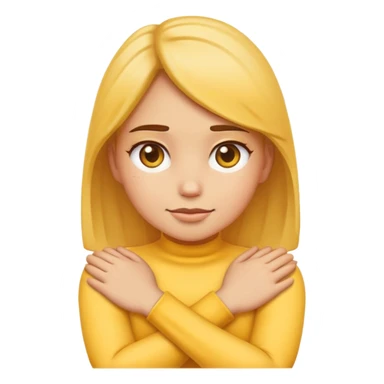 girl emoji with arms crossed over neck  sticker