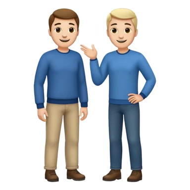 two mans talking full body sticker