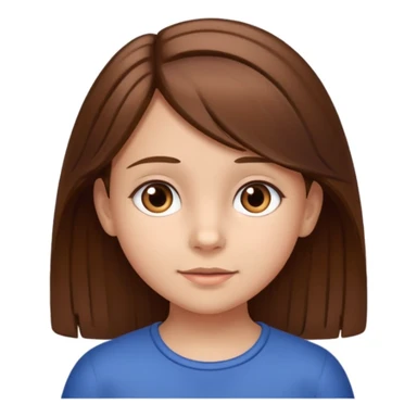 Niña de 9 años  con pelo marrón  sticker