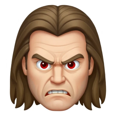 angry long haired man portrait sticker
