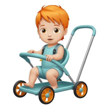 orange hair baby on babywalker sticker