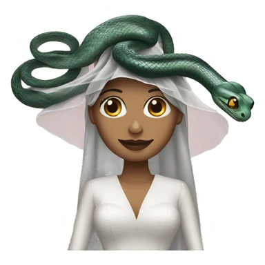 snake wearing wedding veil sticker