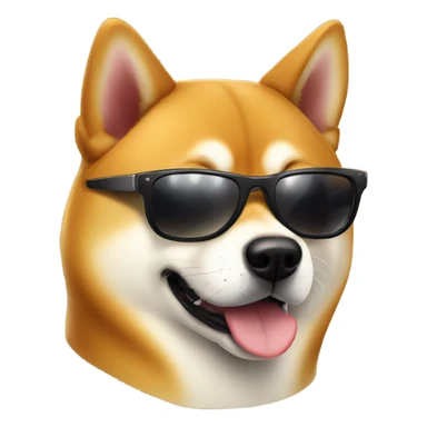 shiba inu wearing sun glasses sticker
