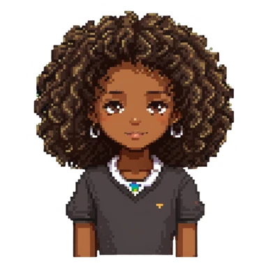 garota parda de cabelos cacheados sticker