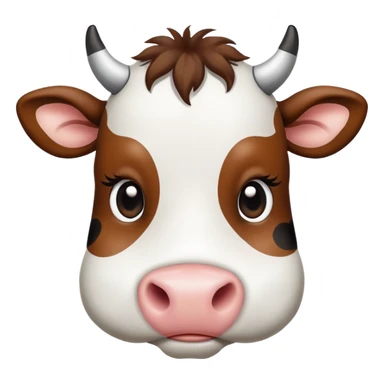 a cute cow with black and white spots sticker