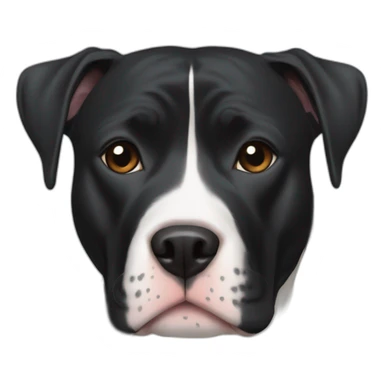 Black pitbull with white line from nose to forehead sticker