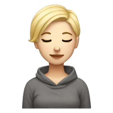 Girl blonde, short hair sleep sticker