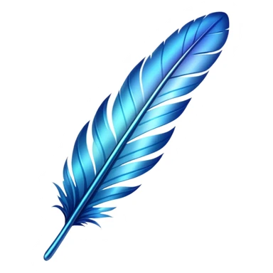 Blue crystal feather sticker