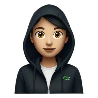 Lacoste bag girl with black lacoste hoodie sticker