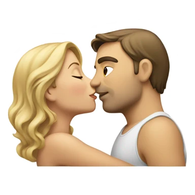 two caucasians kissing  sticker