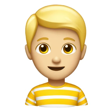 Blonde boy with yellow striped shirt Android emoji sticker