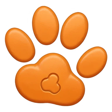 a pale pastel orange pawprint sticker