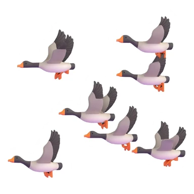 small Canadian geese flying in a classic V formation, lead goose at the right, easily identifiable as Canadian geese, for encouragement sticker