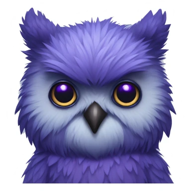 blue owlbear bear cub body purple eyes owl beak sticker