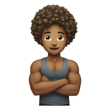 curly hair show biceps sticker