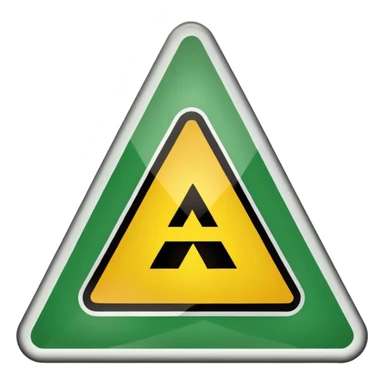 danger green triangle sign sticker