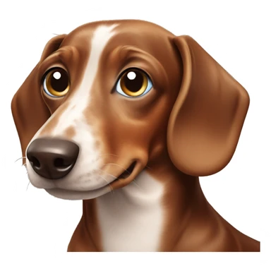 brown dachshund with white spots and blue eyes sticker