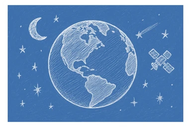 Create a header size 1200 x 800 that uses this image, but make it a white sketch, with a blue background, like the 2nd image sticker