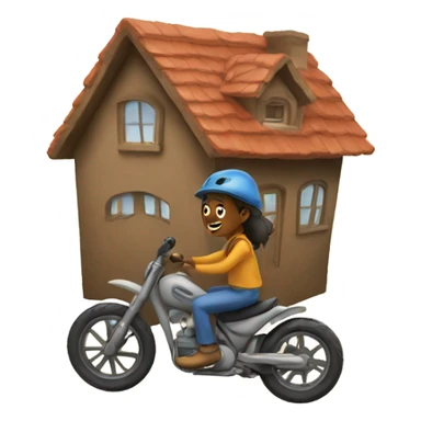Dee riding a house sticker