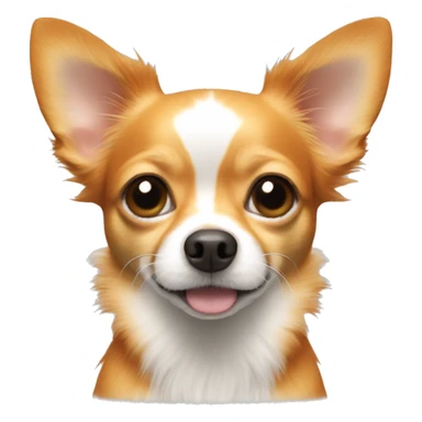 Orange chihuahua with a white spot on the muzzle and long fur sticker