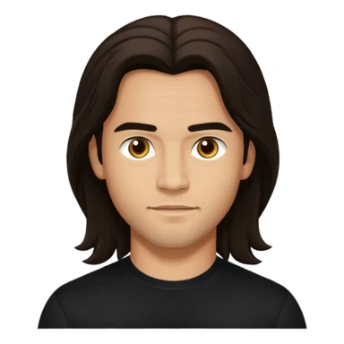 Pana Hema Taylor, male actor (b.1989) with light tan skin, dark brown long hair sticker