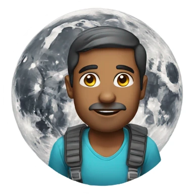 indian man on moon  sticker