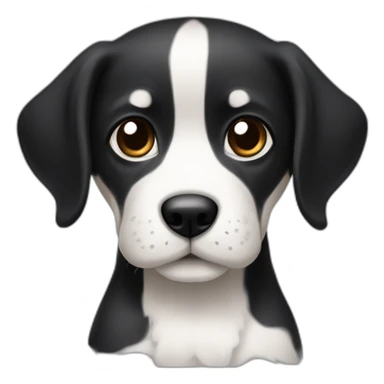 Cachorro shitszu preto e branco com língua pra fora  sticker