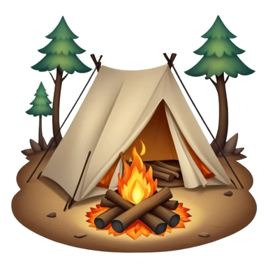 campfire next to a tent sticker