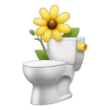 toilette avec fleur sticker