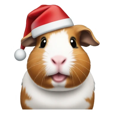 guinea pig with a christmas head on sticker