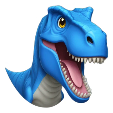 Blue t-rex without jaw sticker