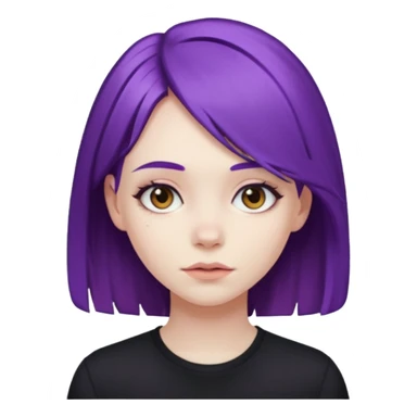 purple haired kid girl sticker