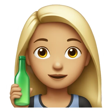 Girl with a bottle sticker