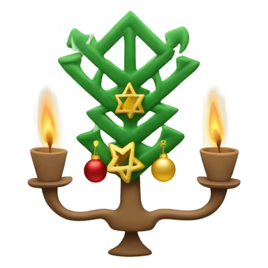 A mix between a Christmas tree and a menorah  sticker