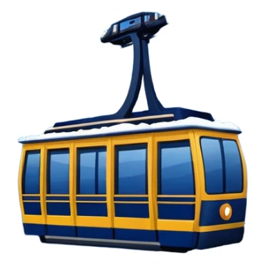 create a cablecar emoji in winter. make it navy dark blue. no yellow. and add the words in white: Lenk  sticker