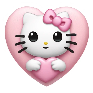 Hello kitty in a baby pink heart sticker